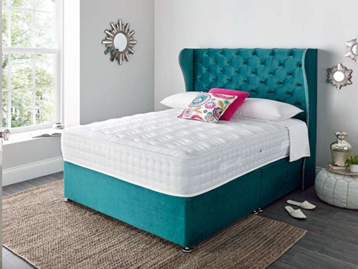 SLEEP Cambridge Divan Bed Set with Button Headboard